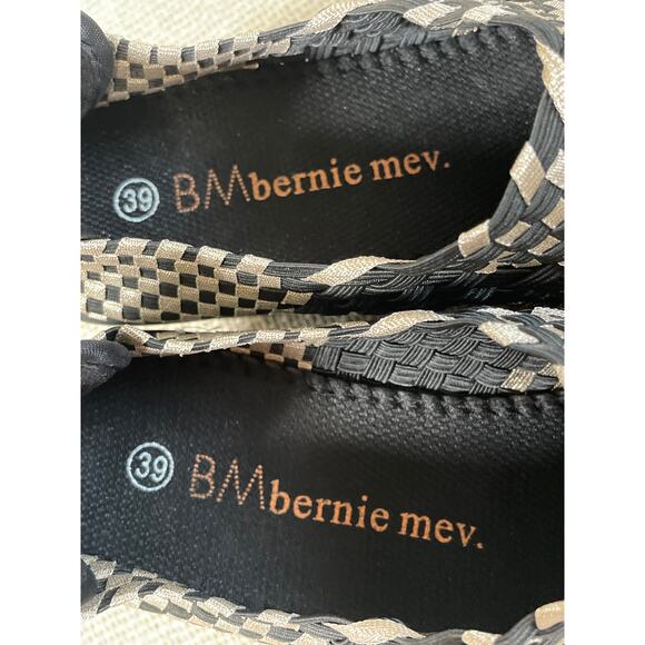 BERNIE MEV Sexy Comfort Stretch Woven Wedge Heels -Gold Black  size 39 / 8.5 - 9 - Picture 6 of 9
